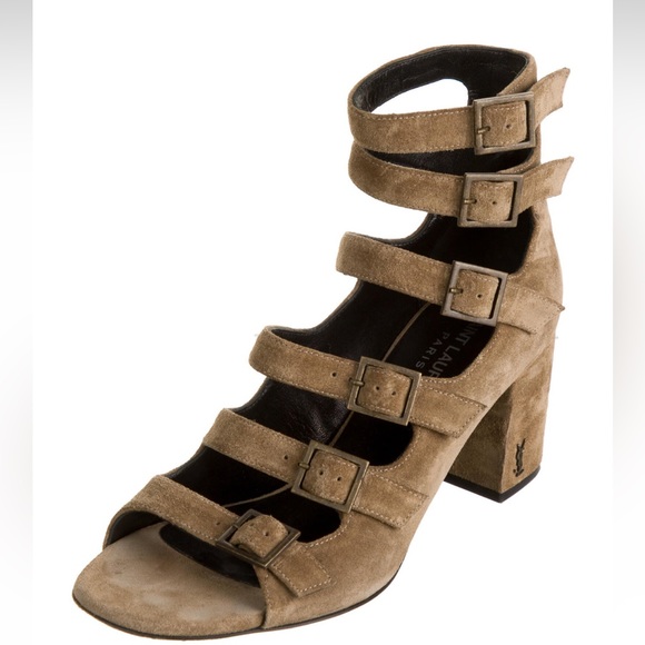 SAINT LAURENT Suede Gladiator Sandals Size 6 - Picture 2 of 10